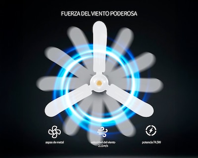 Foto 7 | Ventilador De Techo 56'' Kit 3 Piezas Basitex Color Blanco