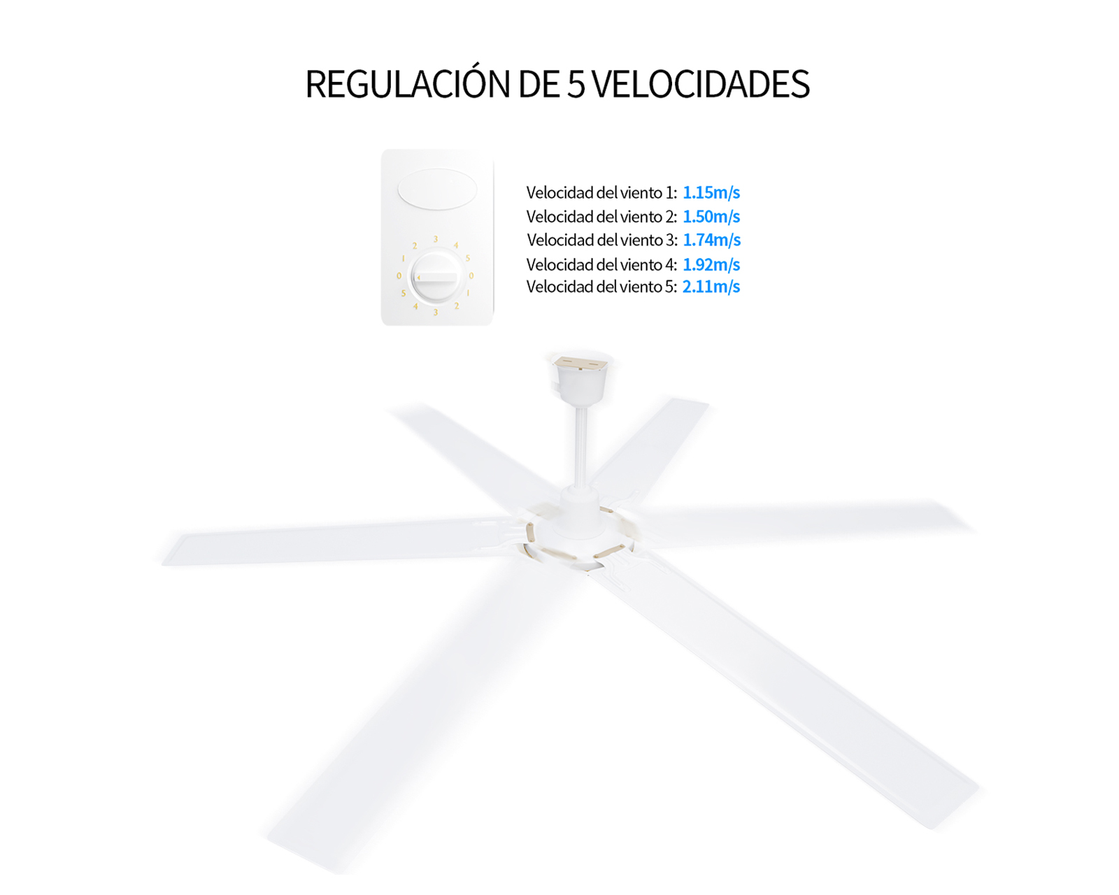 Foto 6 pulgar | Ventilador De Techo 56'' Kit 3 Piezas Basitex Color Blanco
