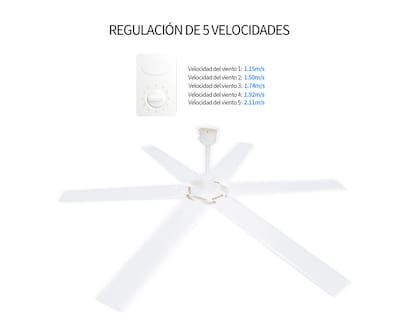 Foto 5 | Ventilador De Techo 56'' Kit 3 Piezas Basitex Color Blanco
