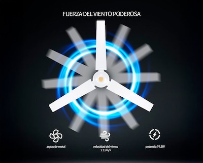 Foto 7 | Ventilador De Techo 56'' Kit 3 Piezas Basitex Color Blanco