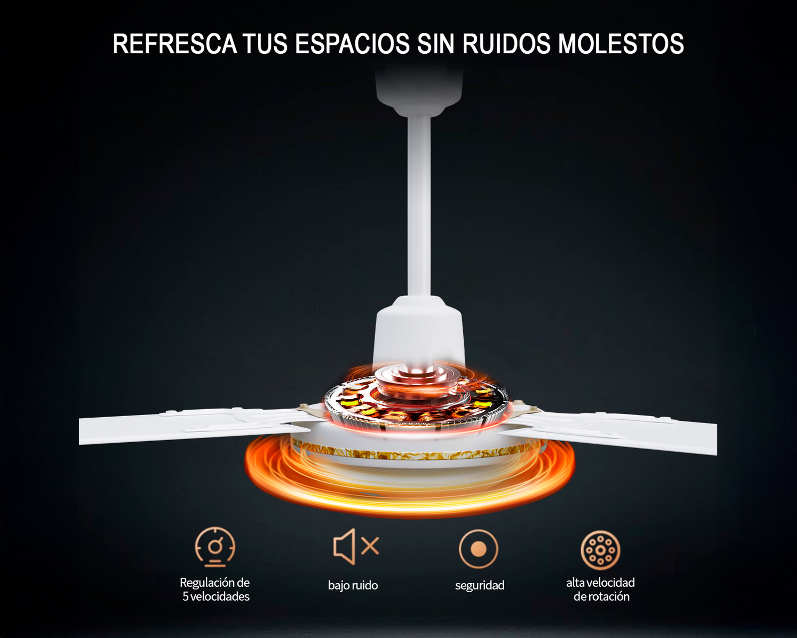 Foto 9 pulgar | Ventilador De Techo 56'' Kit 3 Piezas Basitex Color Blanco