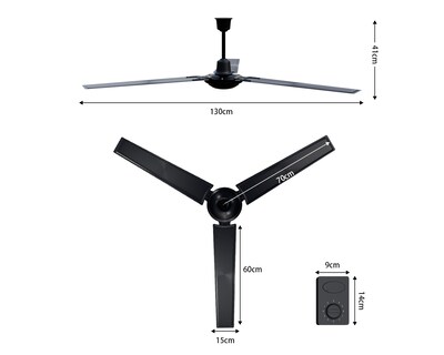 Foto 3 | Ventilador De Techo 56'' Basitex Color Negro