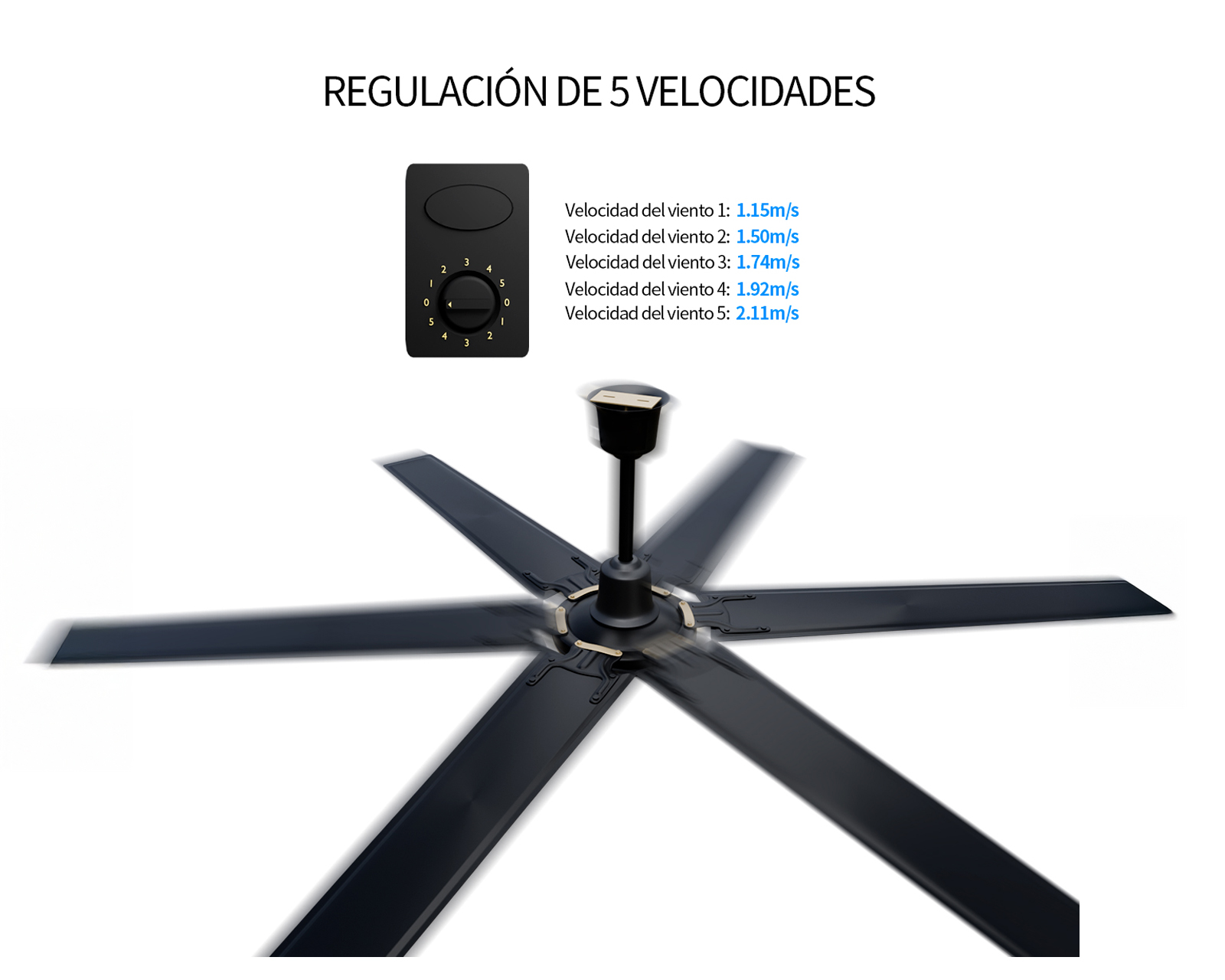 Foto 6 pulgar | Ventilador De Techo 56'' Basitex Color Negro