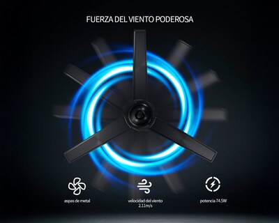 Foto 6 | Ventilador De Techo 56'' Basitex Color Negro