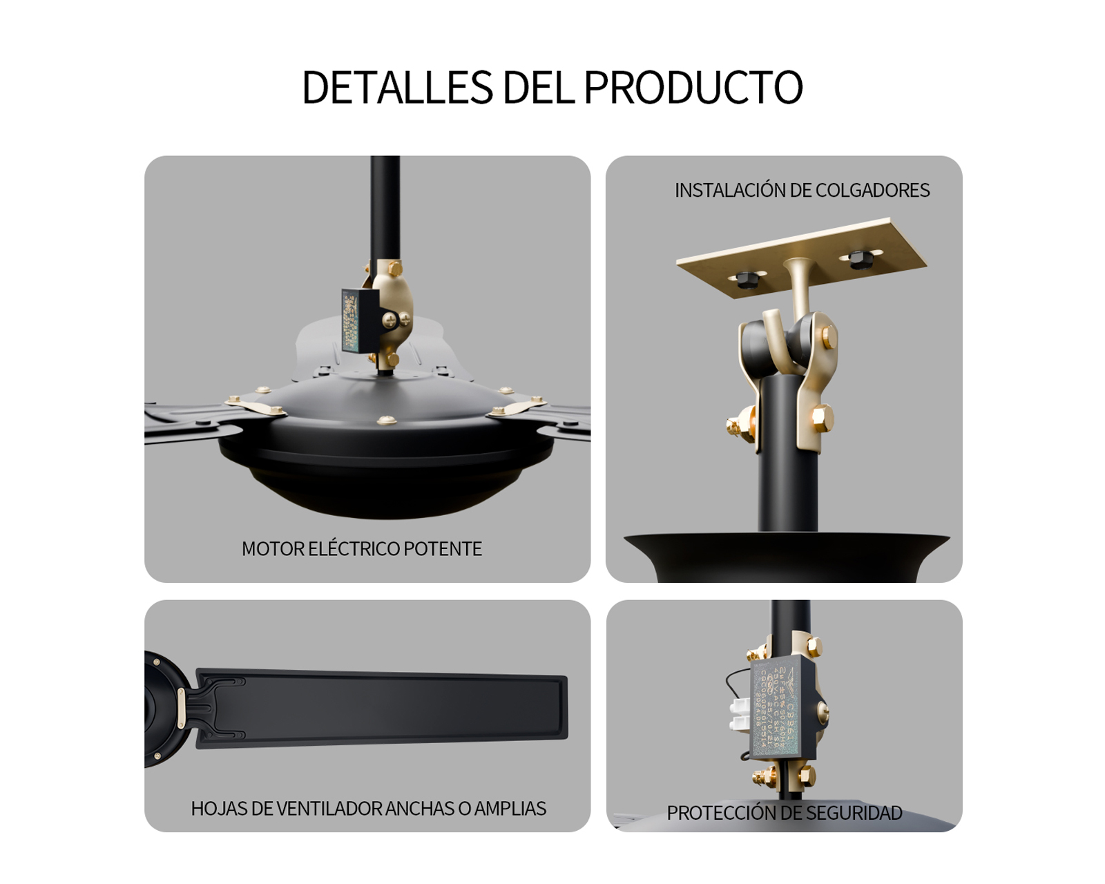 Foto 7 | Ventilador De Techo 56'' Basitex Color Negro