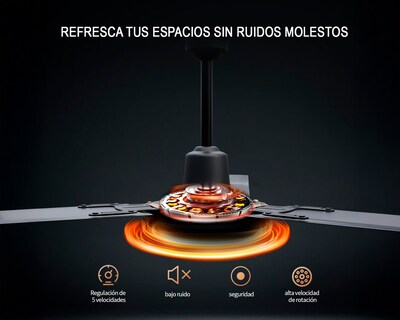Foto 8 | Ventilador De Techo 56'' Basitex Color Negro