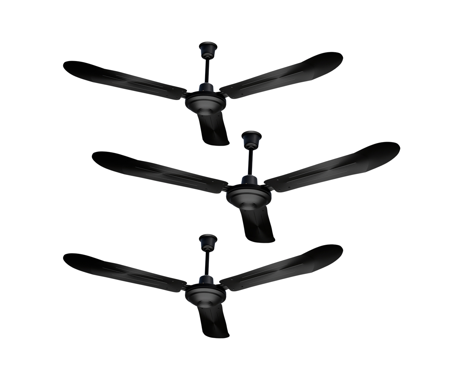 Ventilador De Techo 56'' Kit 3 Piezas Basitex Color Negro