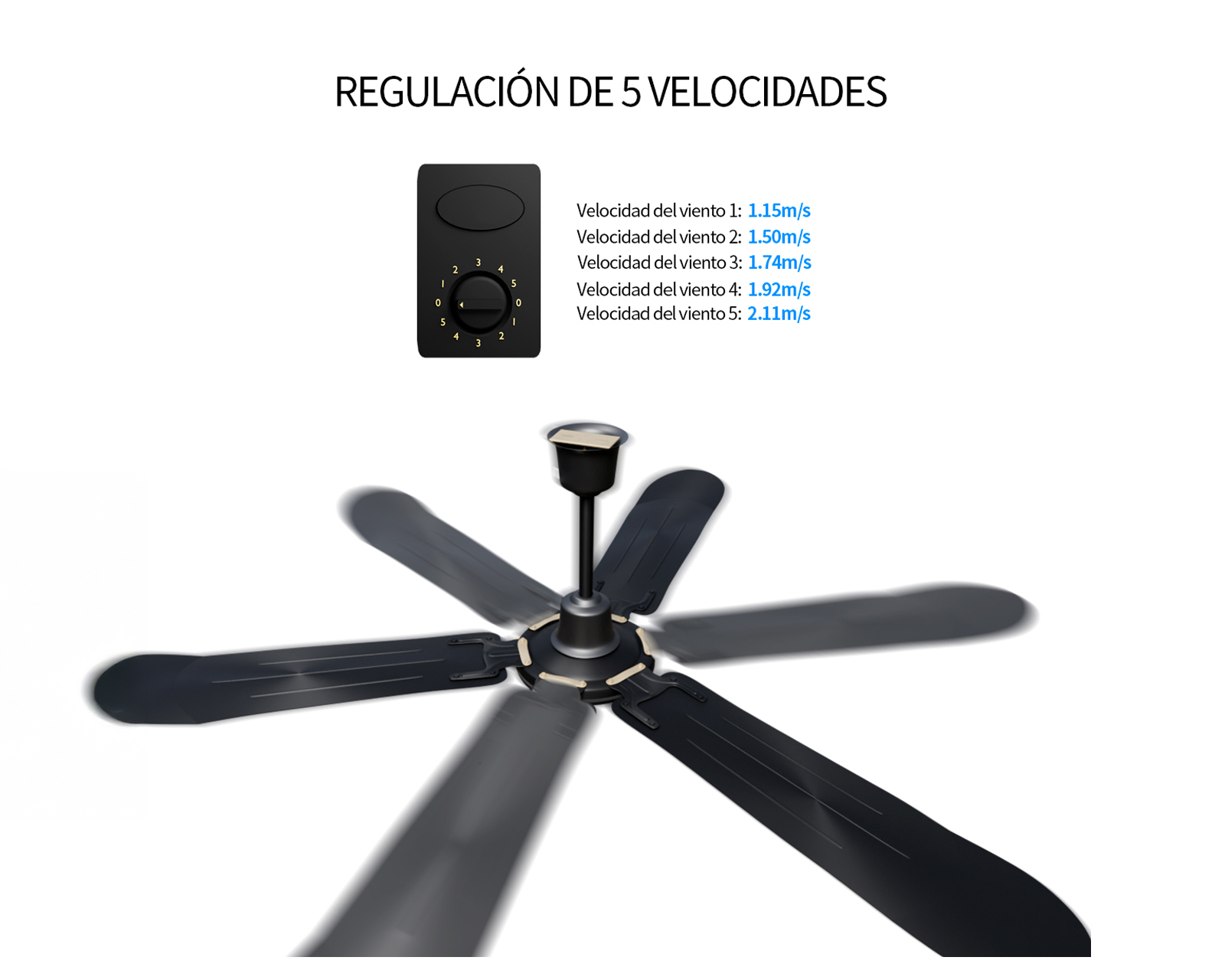 Foto 6 pulgar | Ventilador De Techo 56'' Kit 3 Piezas Basitex Color Negro