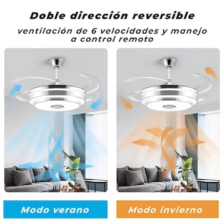 Foto 3 | Ventilador CityLuz 4 Aspas Transparentes con Bocina y Control Remoto