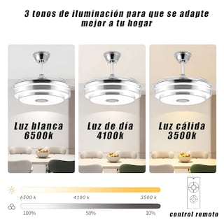 Foto 4 | Ventilador CityLuz 4 Aspas Transparentes con Bocina y Control Remoto