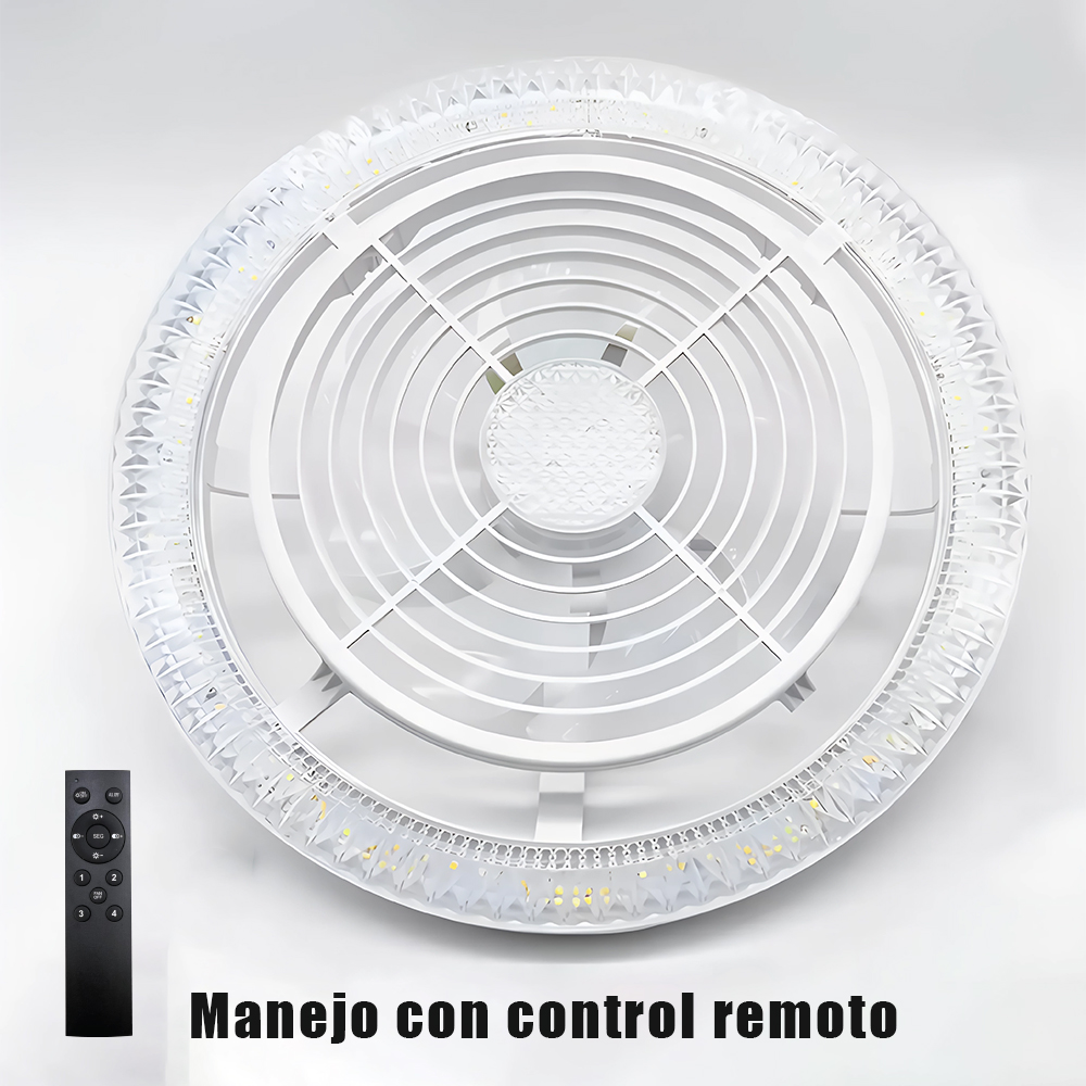 Foto 6 pulgar | Lámpara Led Ventilador Con Control Remoto – 4 Velocidades De Aire + 3 Temperaturas De Luz 🌟💡