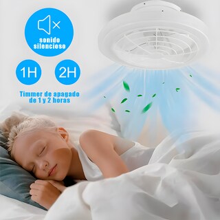 Foto 7 | Lámpara Led Ventilador Con Control Remoto – 4 Velocidades De Aire + 3 Temperaturas De Luz 🌟💡