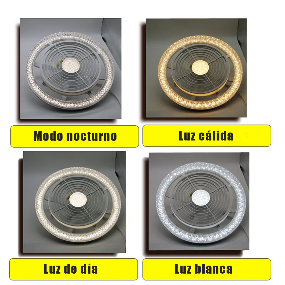 Foto 9 pulgar | Lámpara Led Ventilador Con Control Remoto – 4 Velocidades De Aire + 3 Temperaturas De Luz 🌟💡