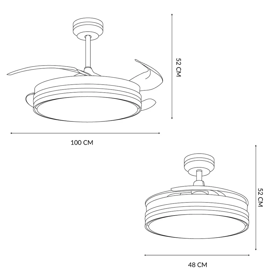 Foto 5 pulgar | Ventilador De Techo Con Control Remoto – 6 Velocidades, 3 Temperaturas De Luz Y 4 Aspas Transparentes 🌬️💡