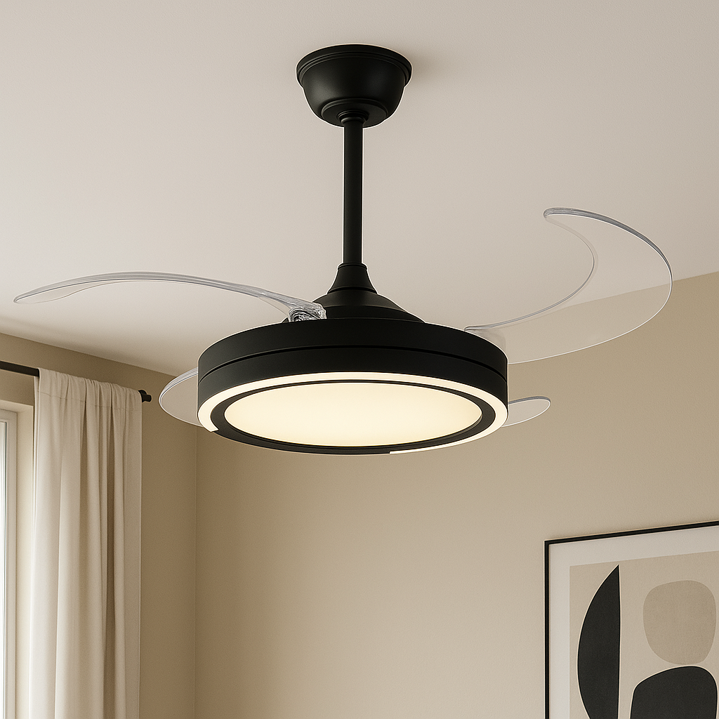 Foto 5 | Ventilador de Techo con Control Remoto 6 Velocidades 3 Temperaturas de Luz y 4 Aspas Transparentes