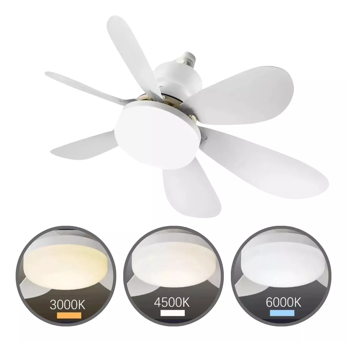 Foto 4 pulgar | Lámpara Led Ventilador Con Control Remoto – 5 Aspas, 3 Velocidades Y 3 Temperaturas De Luz 🌟💡