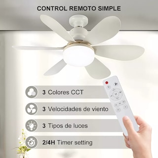 Foto 4 | Lámpara Led Ventilador Con Control Remoto – 5 Aspas, 3 Velocidades Y 3 Temperaturas De Luz 🌟💡