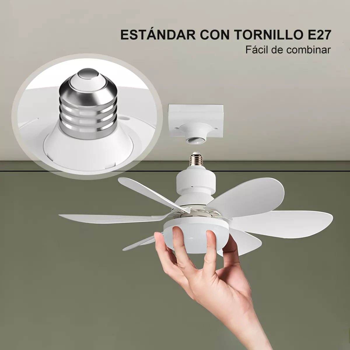 Foto 5 | Lámpara Led Ventilador Con Control Remoto – 5 Aspas, 3 Velocidades Y 3 Temperaturas De Luz 🌟💡