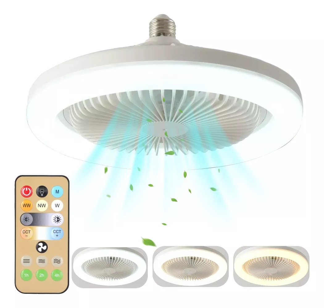 Foto 2 pulgar | Ventilador De Techo Potente Fijo Y Lampara Con 3 Modos De Luz