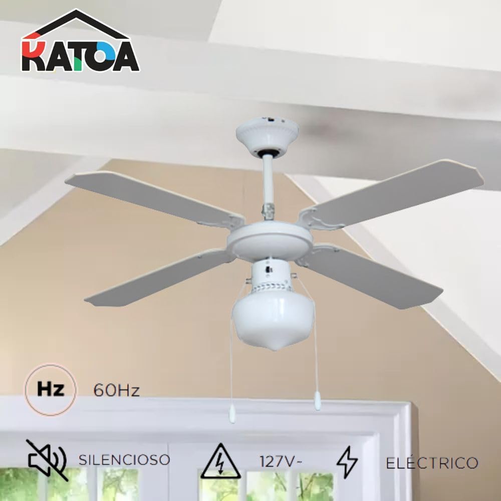 Foto 3 pulgar | Katoa Ventilador De Techo Decorativo 42” Con 3 Velocidades, 60w