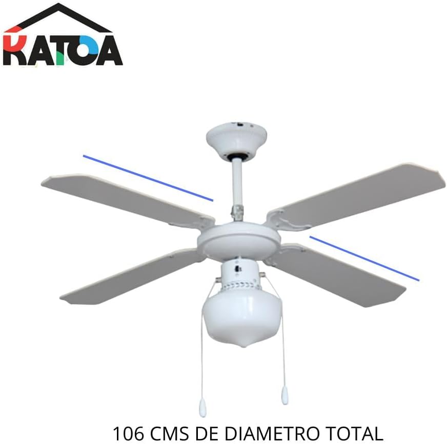Foto 5 pulgar | Katoa Ventilador De Techo Decorativo 42” Con 3 Velocidades, 60w