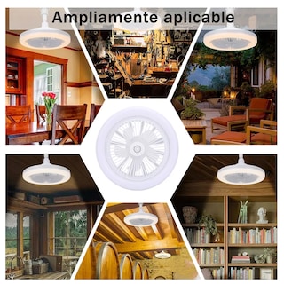 Foto 2 | Kit 2 Piezas Lámpara Ventilador Techo Led 3 Velocidades Silencioso 30w