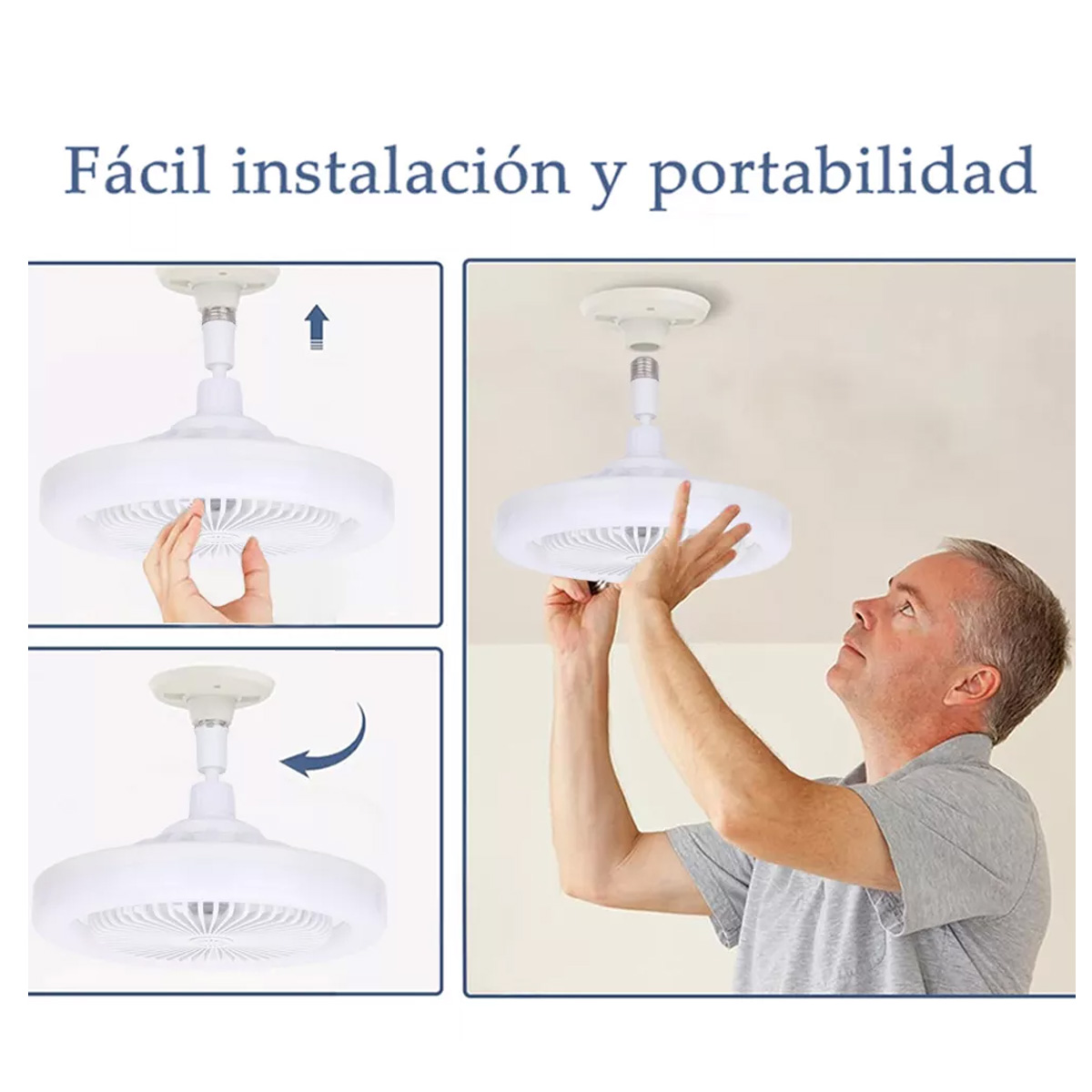 Foto 3 | Kit 2 Piezas Lámpara Ventilador Techo Led 3 Velocidades Silencioso 30w