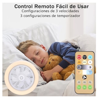 Foto 4 | Kit 2 Piezas Lámpara Ventilador Techo Led 3 Velocidades Silencioso 30w