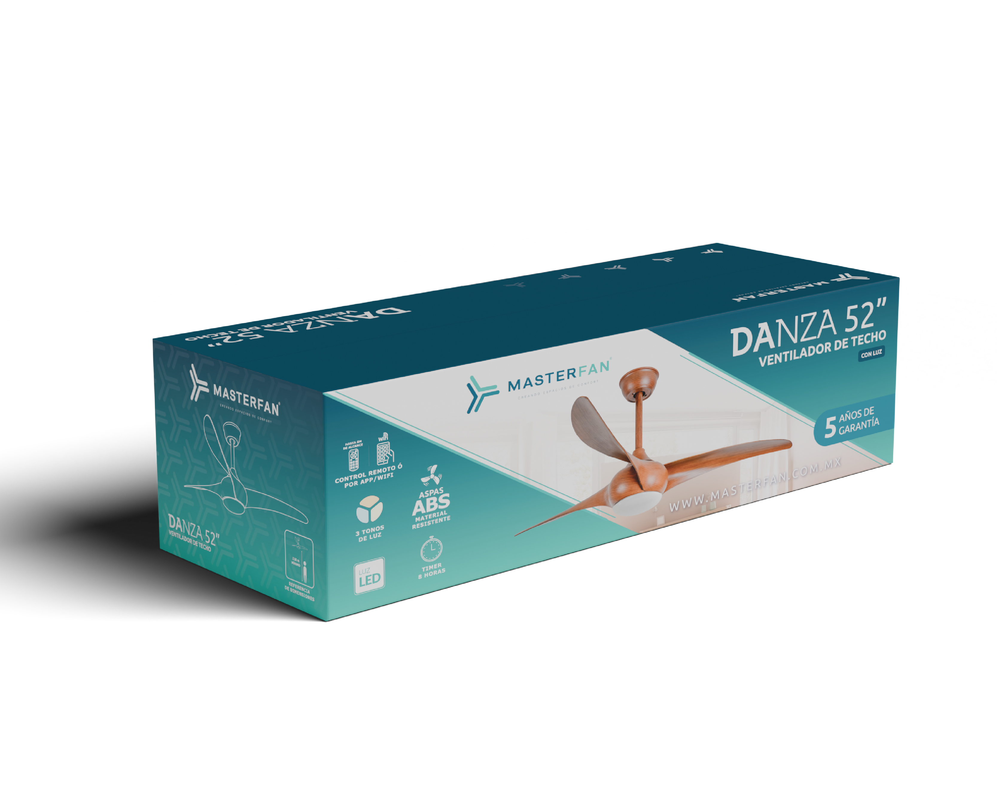 Foto 6 pulgar | Ventilador De Techo Masterfan Danza 52 Pulgadas Caoba Con Luz