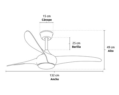 Foto 6 | Ventilador De Techo Masterfan Danza 52 Pulgadas Caoba Con Luz