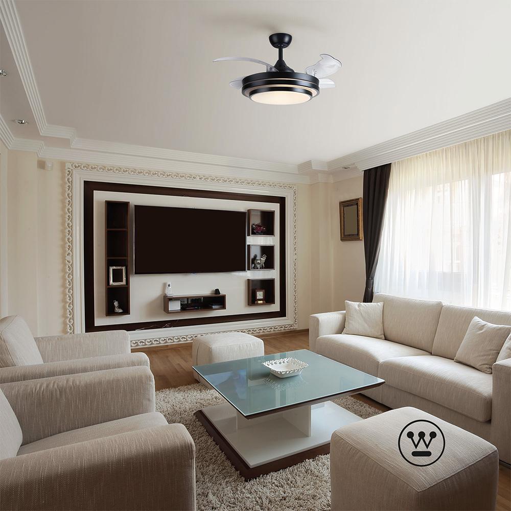 Foto 6 pulgar | Ventilador Westinghouse Borealis Ii De 42'' Aspas Retráctiles Transparentes Color Negro Con Luz Led C