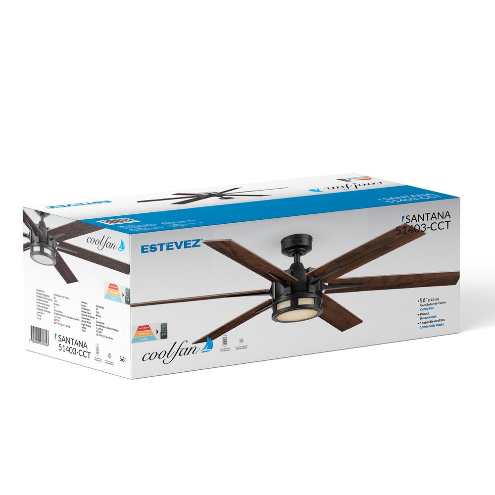 Foto 9 pulgar | Ventilador De Techo Santana Cct Marca Coolfan De 56 Pulgadas Color Bronce Con Seis Aspas
