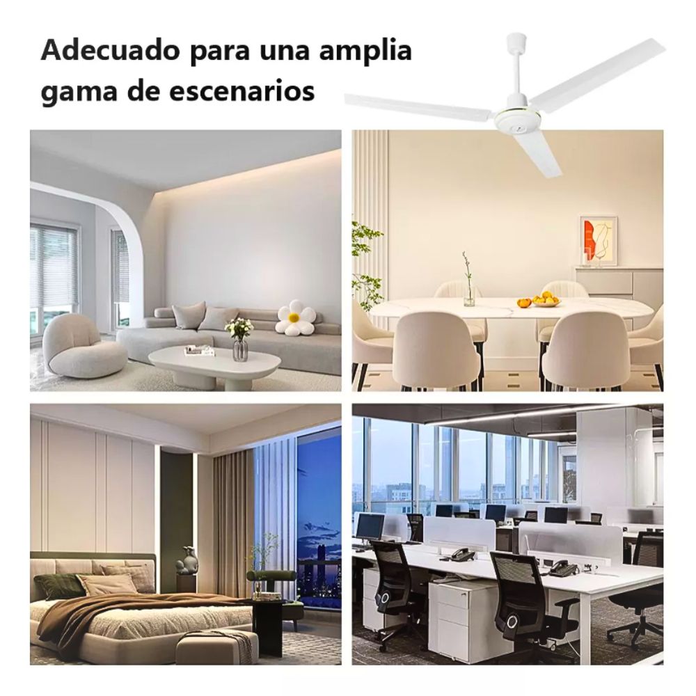 Foto 7 | Ventilador De Techo 65w Con 3aspas 5 Velocidades Blanco