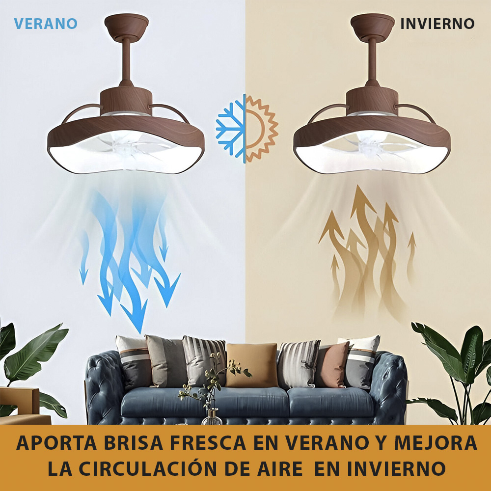 Foto 5 pulgar | Cityluz Ventilador De Techo Led Con Control Remoto – 4 Velocidades Y 3 Temperaturas De Luz 72w, 40cm X 12.5cm,