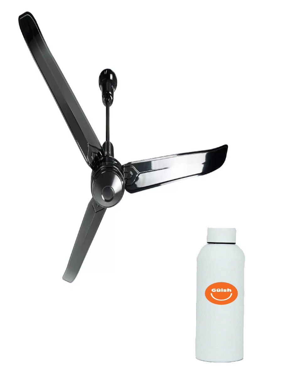 Ventilador De Techo Color Negro + Termo De Agua Güish