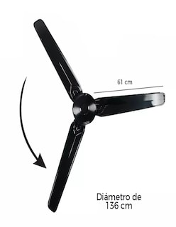 Foto 3 | Ventilador De Techo Color Negro + Termo De Agua Güish