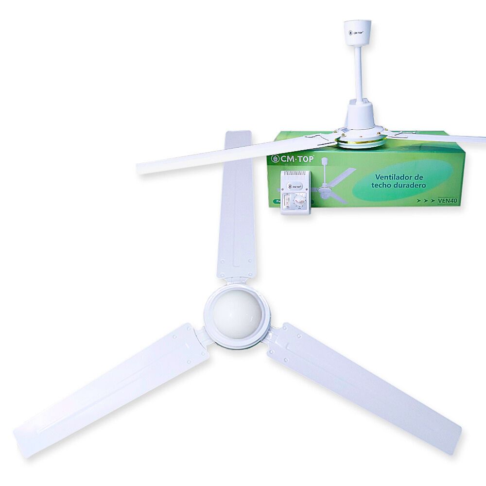 Ventilador De Techo Led 5 Velocidades 3 Aspas Con Foco Blanco