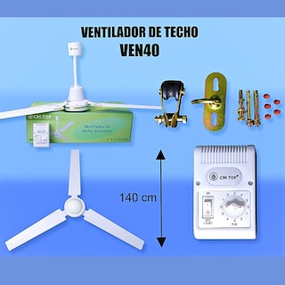 Foto 3 | Ventilador De Techo Led 5 Velocidades 3 Aspas Con Foco Blanco