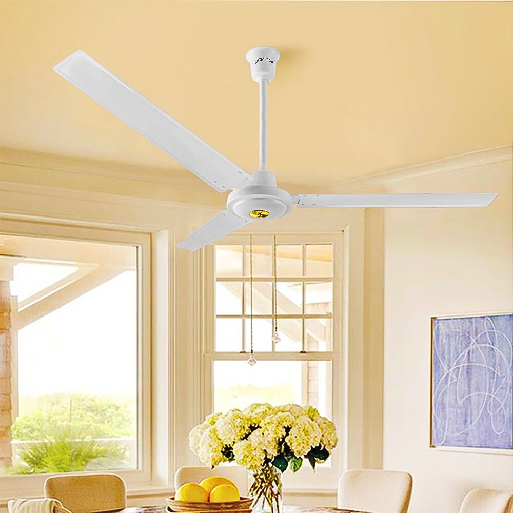 Foto 6 pulgar | Ventilador De Techo Con 3 Aspas De Metal 140 Cm Blanco