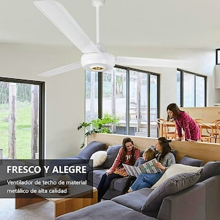 Foto 8 | Ventilador De Techo Con 3 Aspas De Metal 140 Cm Blanco
