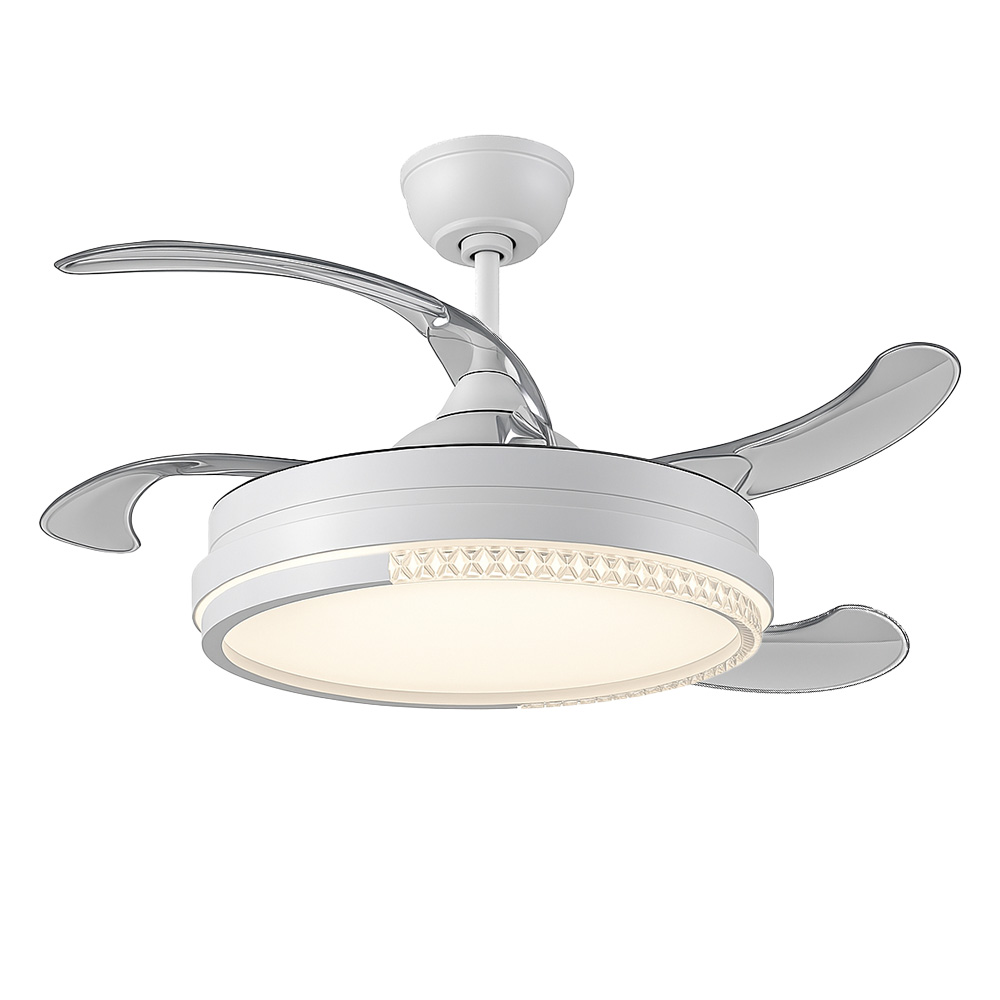 Ventilador 4 Aspas Invisibles – 50w Led Blanco, 6 Velocidades