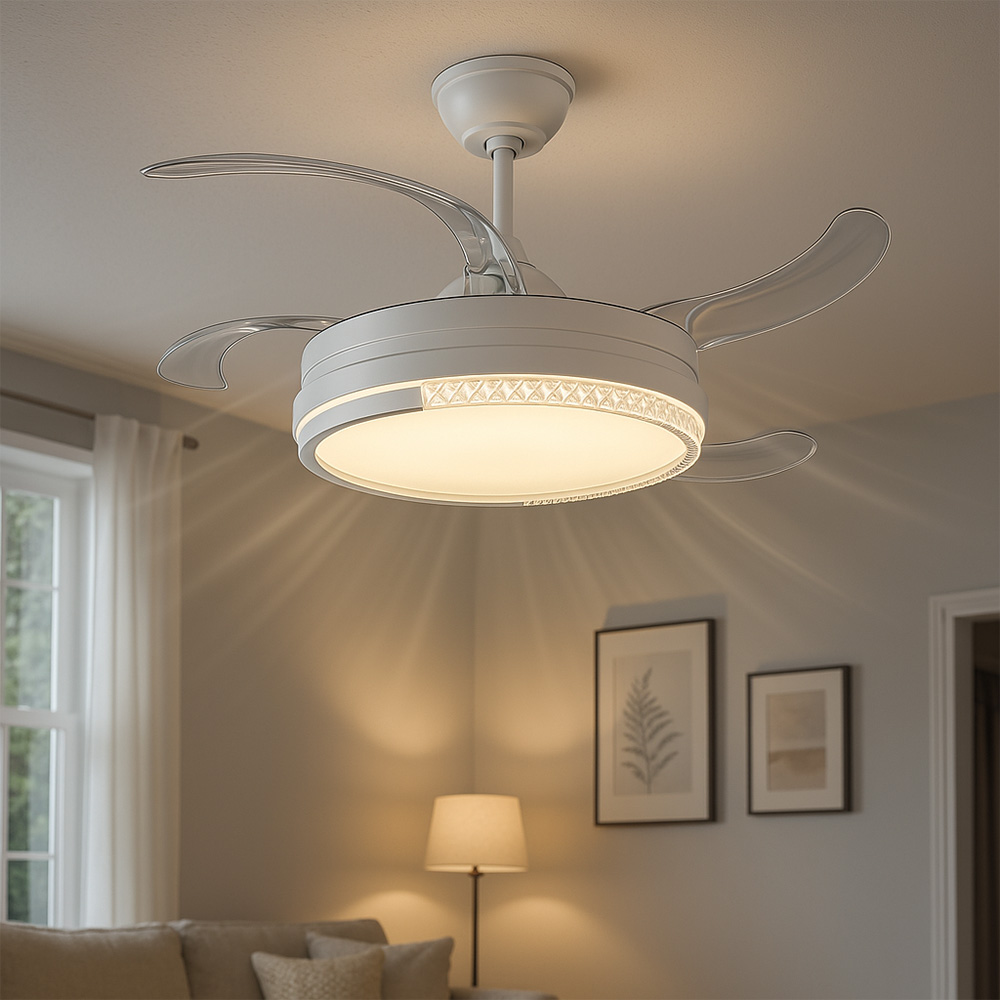 Foto 5 pulgar | Ventilador 4 Aspas Invisibles – 50w Led Blanco, 6 Velocidades