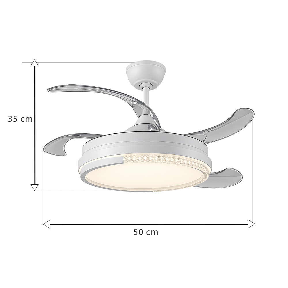 Foto 6 pulgar | Ventilador 4 Aspas Invisibles – 50w Led Blanco, 6 Velocidades