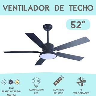 Foto 3 | Ventilador de Techo con Lámpara Megaluz 52 Pulgadas