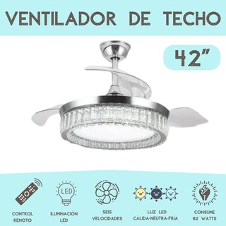 Foto 4 | Ventilador De Techo 42 Pulgadas 6 Velocidades Iluminación Led Luz Fría-cálida-neutra Control Remoto