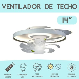Foto 3 | Ventilador de Techo con Lámpara Megaluz 14 Pulgadas