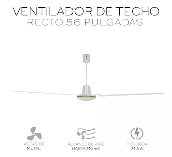 Foto 2 | Ventilador De Techo Recto Lab.g 3 Aspas 5 Velocidades Blanco