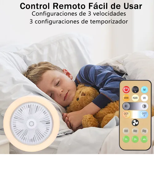 Foto 4 pulgar | Lámpara Xtellar Ventilador De Techo Led  Silencioso Con 3 Velocidades Control Remoto Aromaterapia