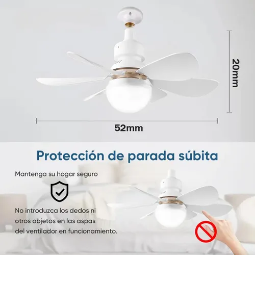 Foto 2 | Lampara Xtellar Ventilador De Techo Led E27 40w52cm Y Control Remoto