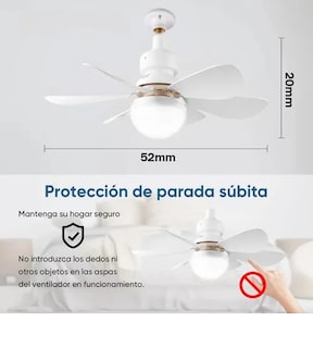 Foto 2 | Lampara Xtellar Ventilador De Techo Led E27 40w52cm Y Control Remoto